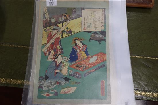 A group of assorted Japanese woodblock prints, unframed